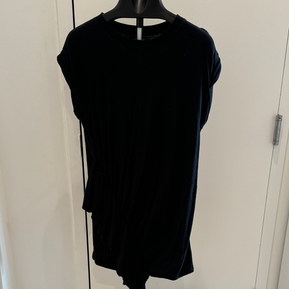 Current/Elliott Black Asymmetrical Tee Dress